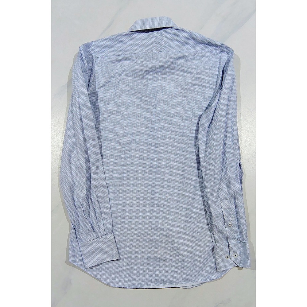 TM Lewin Men's 16-35 Long Sleeve Button Up Shirt Slim Blue Finest Cotton - Picture 5 of 10